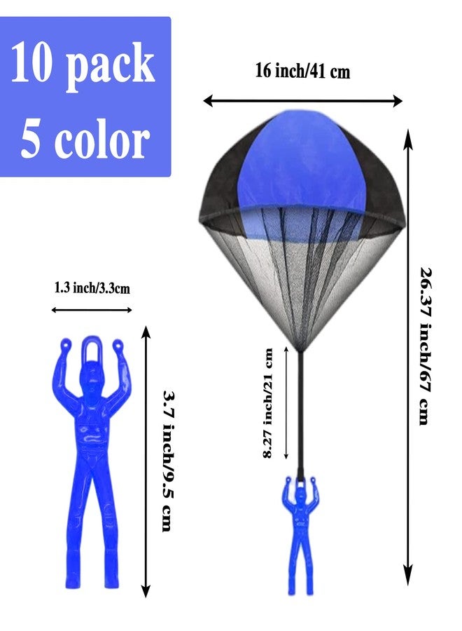 Juuxncgv 10 Pack Parachute Toy,Tangle Free Throwing Toy Parachute,Outdoor Toss It Up Flying Toys for Kids,Gifts(5 Colors) - Image 2